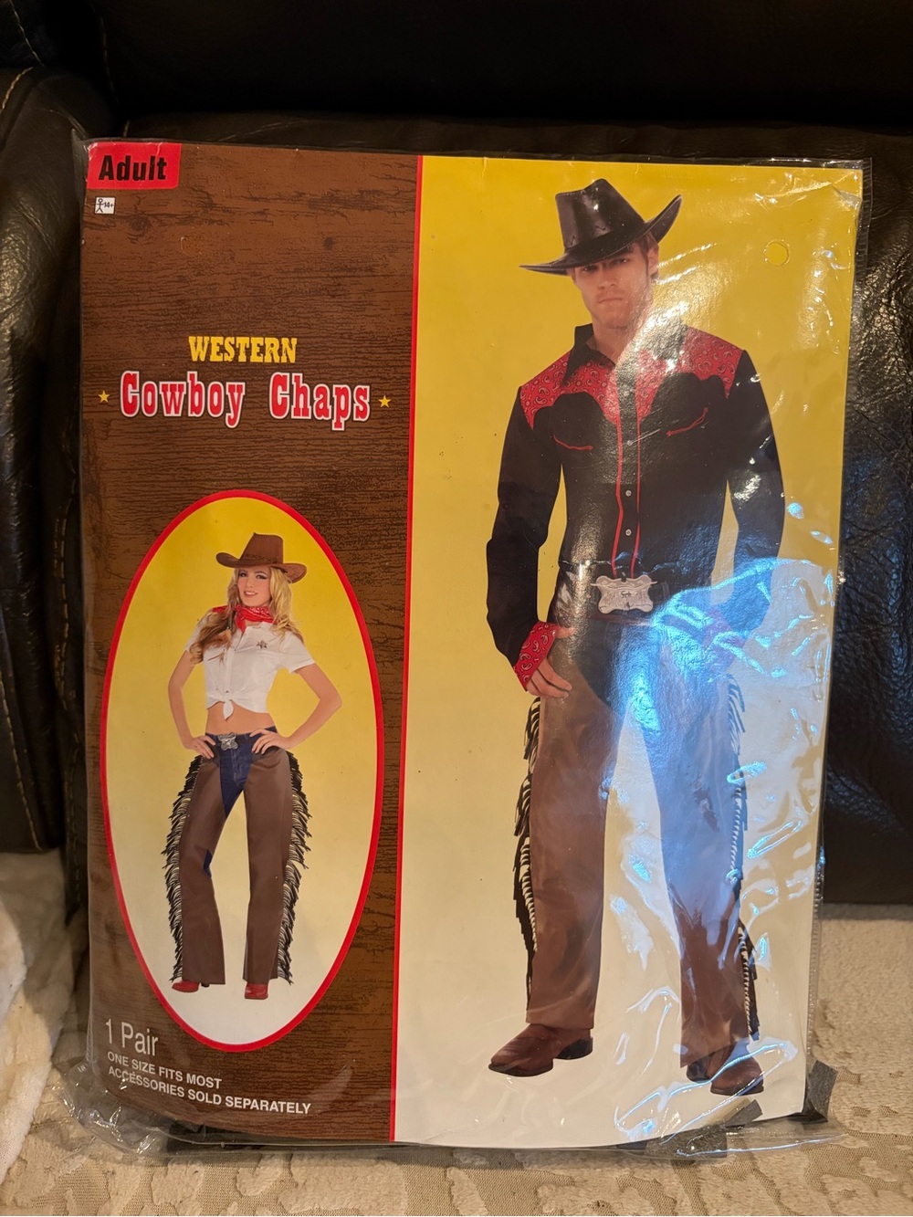 Western Cowboy Chaps - Brown Men’s Jeans Cover